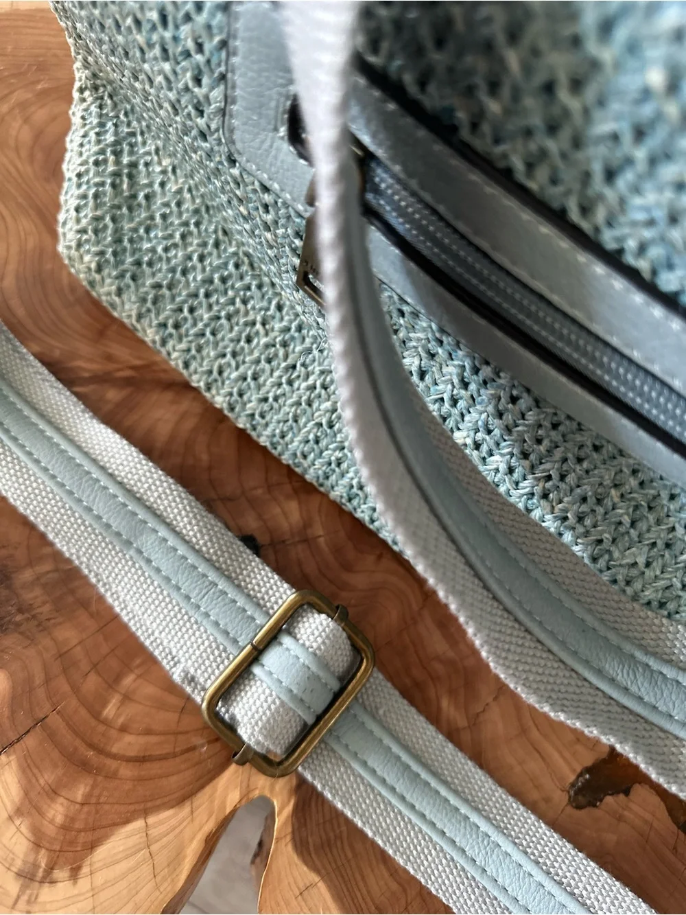 Jen & Co Light Blue Woven Tote Bag - Women